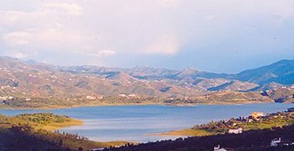 View over Lake Vinuela looking towards Canillas